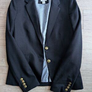 JCrew Black blazer with gold buttons